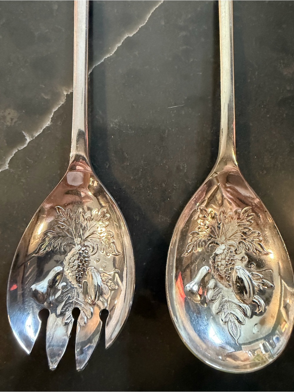 Sheffield England silver plated salad serveware